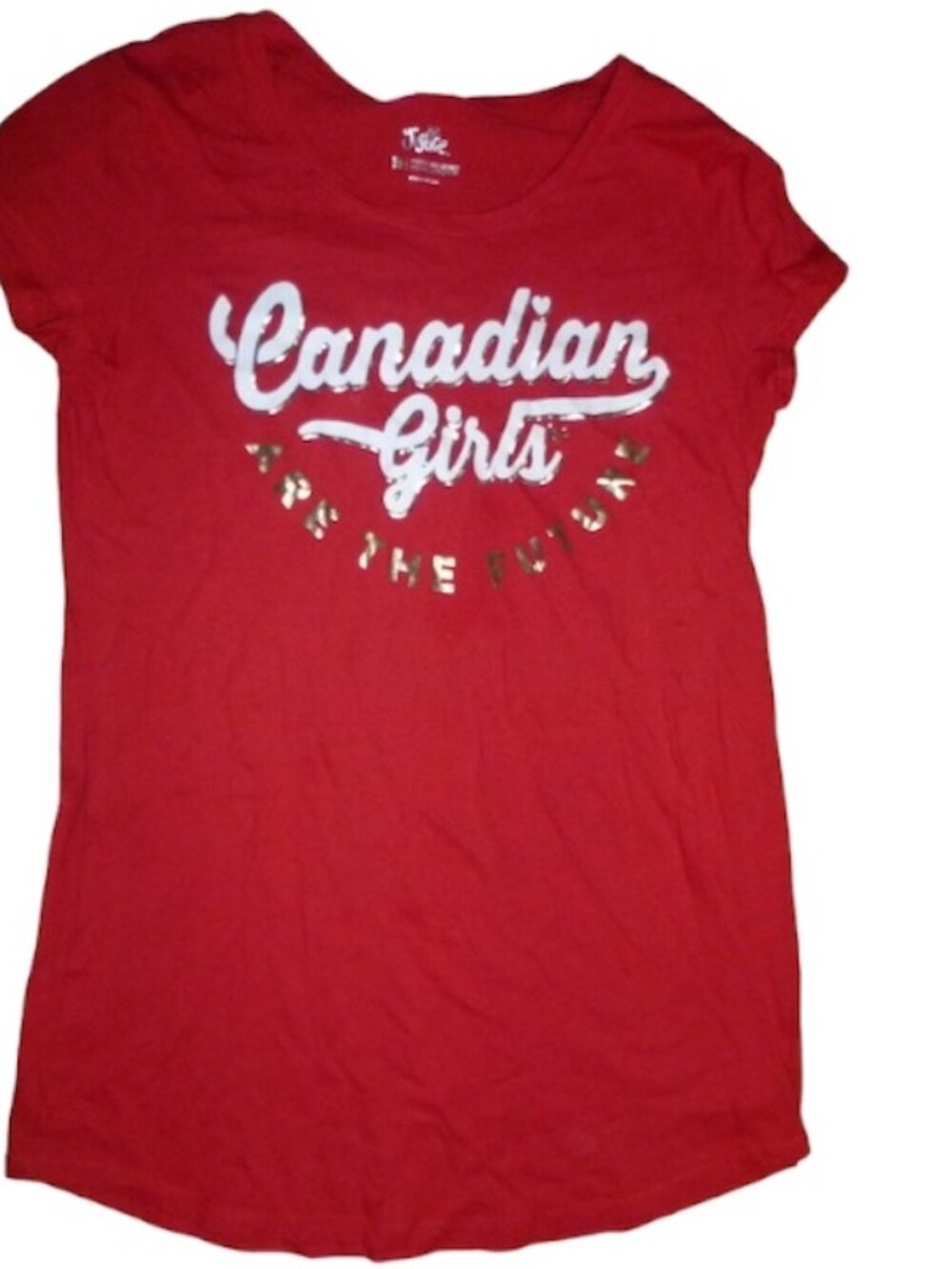 Canadian Girls Red Graphic Tee - Youth Short Sleeve - Picture 9 of 9